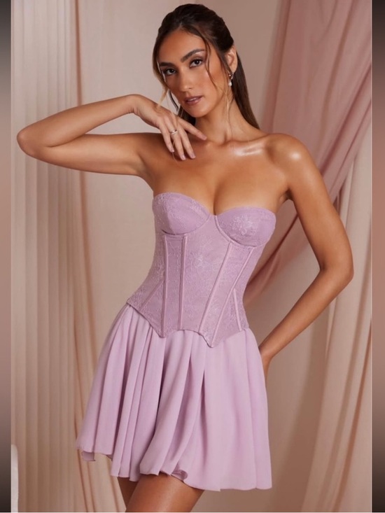 Dresses & Skirts - NWT Oh Polly Chloe Strapless Corset Mini Dress Dusty Pink